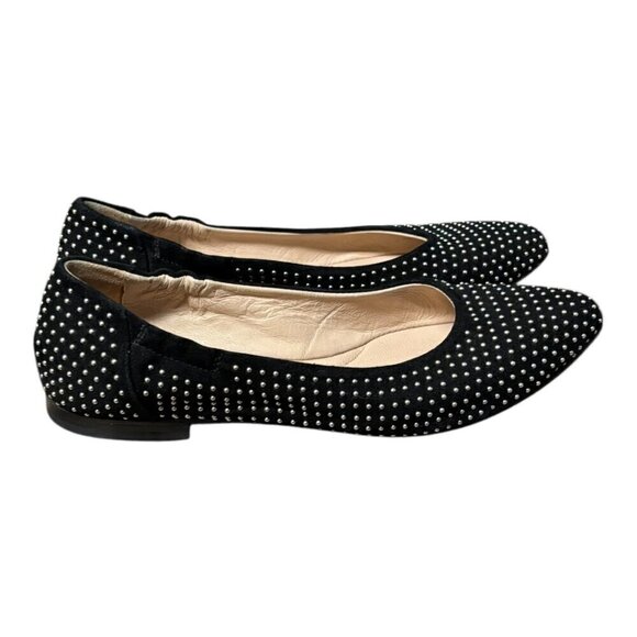 Italeau Shoes Women's Size EU 36 US 5.5 Suede Studded Flats Black - Picture 1 of 4